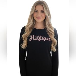 Tommy Hilfiger (M) Black Knit Sweater In Excellent Condition